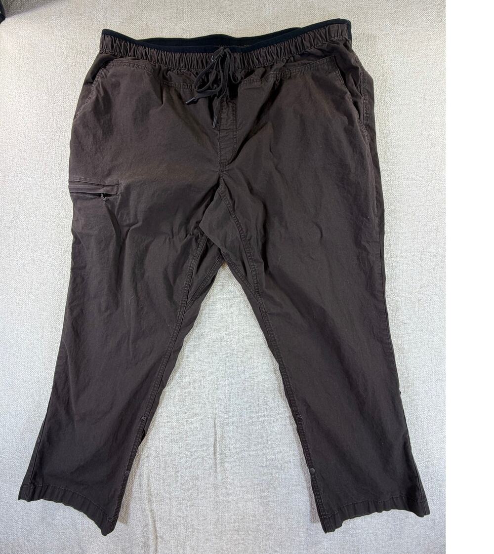 Duluth Trading Mens 44x30 Brown Canyoneer Pull On Tie Waist Outdoor Pants Casual
